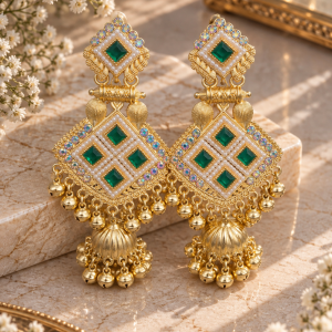 Hara Kundan Jhumka💚