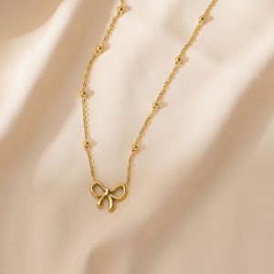 Golden Bow Charm Necklace 🎀